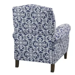 Sale Kirklands Home Sky Fretwork Upholstered High Back Recliner Blue
