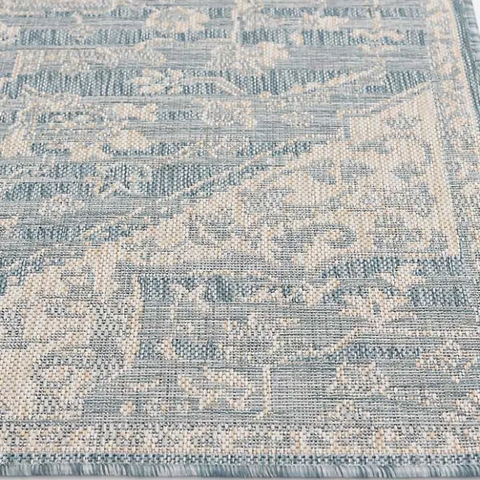 Sale Kirklands Home Sky Medallion Lava Indoor/Outdoor Area Rug, 5x7 Blue