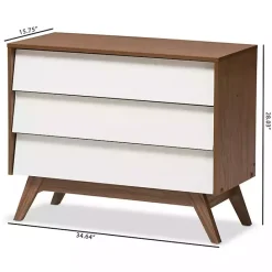 Hot Kirklands Home Slant Midcentury Two-Tone Chest