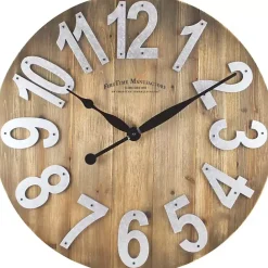 Outlet Kirklands Home Slat Wood Wall Clock Brown