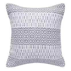 Best Kirklands Home Slate Diamond Stripe Indoor/Outdoor Pillow Gray