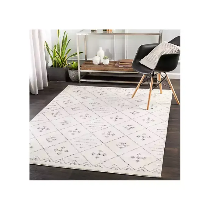 Sale Kirklands Home Slate Gray Diamond Print Area Rug, 5x7