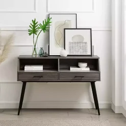 Sale Kirklands Home Slate 2-Drawer Henry Console Table Gray
