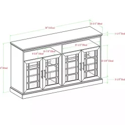 Online Kirklands Home Slate Glass Door Classic TV Stand Gray