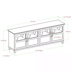 Best Kirklands Home Slate Glass Paneled Door TV Stand Gray
