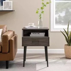 Discount Kirklands Home Slate Open Storage Accent Table Gray