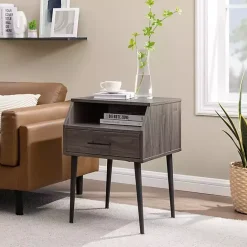 Discount Kirklands Home Slate Open Storage Accent Table Gray