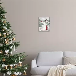 Sale Kirklands Home Sledding Snowman Framed Art Print