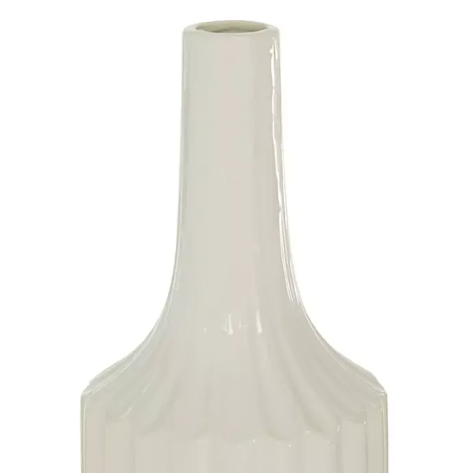 Online Kirklands Home Slender Curtain Ribbed Vase White