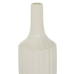 Outlet Kirklands Home Slender Curtain Ribbed Vase, 19 in. White