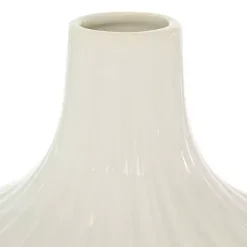 Sale Kirklands Home Slender Curtain Ribbed Vase, 13 in. White