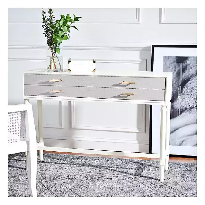 Clearance Kirklands Home Sloane Four-Drawer Console Table White