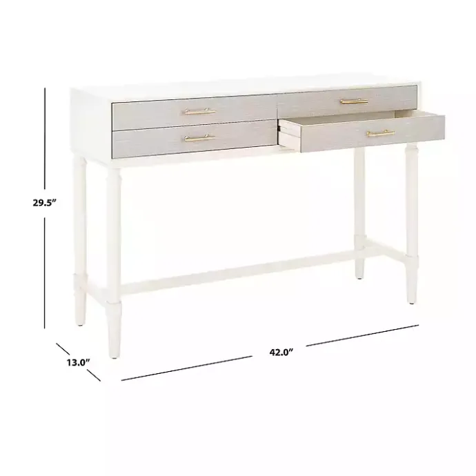 Clearance Kirklands Home Sloane Four-Drawer Console Table White