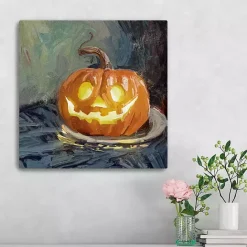 Hot Kirklands Home Smiling Jack O Lantern Canvas Art Print Orange
