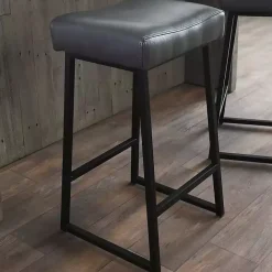 Clearance Kirklands Home Smokey Faux Leather Counter Stools, Set of 2 Gray