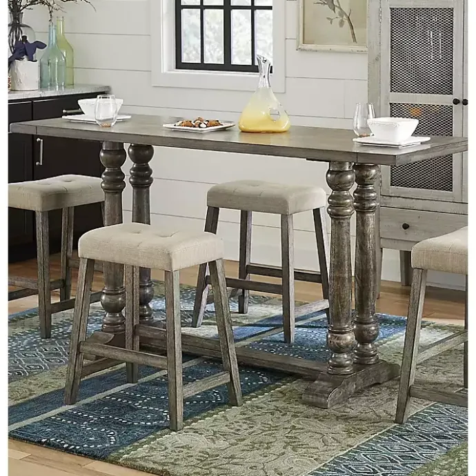 Discount Kirklands Home Smokey Oak Wood Chandler Counter Height Table