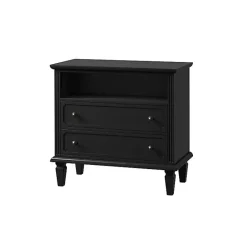 Best Kirklands Home Smooth 2-Drawer Wood Nightstand Black