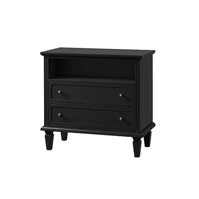 Best Kirklands Home Smooth 2-Drawer Wood Nightstand Black