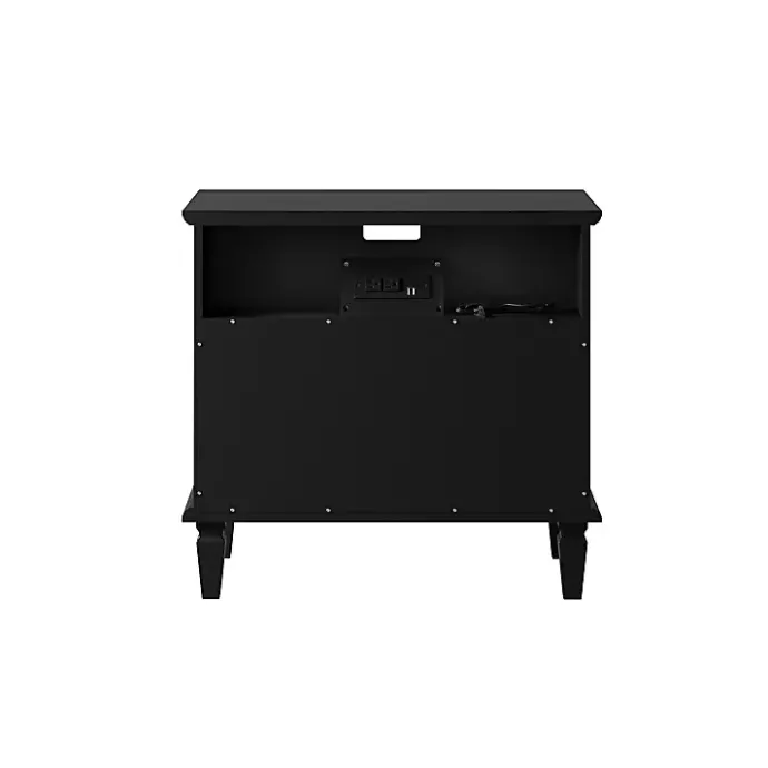 Best Kirklands Home Smooth 2-Drawer Wood Nightstand Black