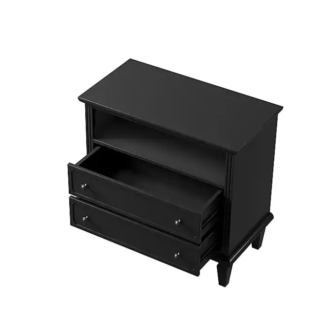 Best Kirklands Home Smooth 2-Drawer Wood Nightstand Black