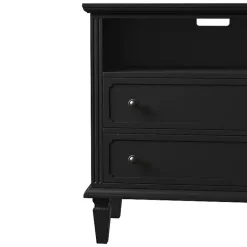 Best Kirklands Home Smooth 2-Drawer Wood Nightstand Black