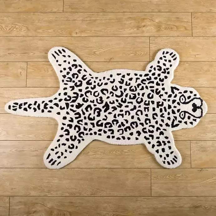 Online Kirklands Home Snow Leopard Shaped Scatter Rug