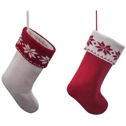 Online Kirklands Home Snowflake Border Christmas Stockings, Set of 2