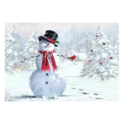 Sale Kirklands Home Snowman and Cardinal Canvas Art Print White