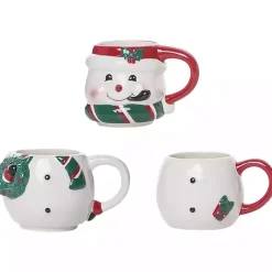 Outlet Kirklands Home Snowman Ceramic Stacking Mugs, Set of 3