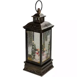 Sale Kirklands Home Snowman Family Christmas LED Glitter Snow Globe Black