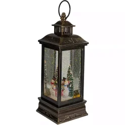 Sale Kirklands Home Snowman Family Christmas LED Glitter Snow Globe Black