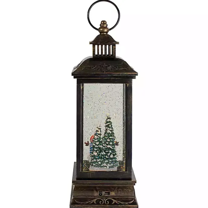 Sale Kirklands Home Snowman Family Christmas LED Glitter Snow Globe Black