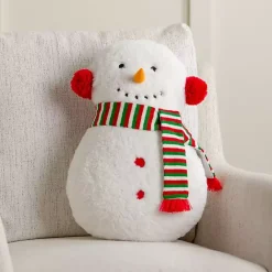 Clearance Kirklands Home Snowman Shaped Holiday Pillow White