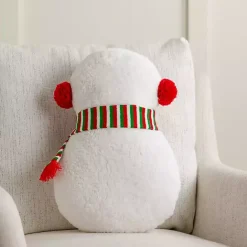 Clearance Kirklands Home Snowman Shaped Holiday Pillow White