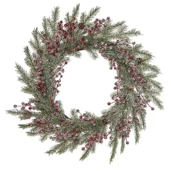 New Kirklands Home Snowy Berry and Greenery Christmas Wreath
