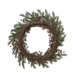 New Kirklands Home Snowy Berry and Greenery Christmas Wreath