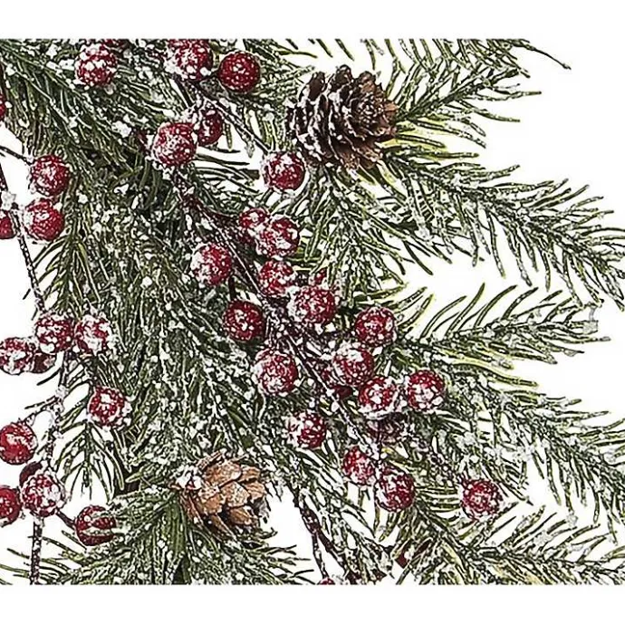 New Kirklands Home Snowy Berry and Greenery Christmas Wreath