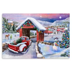 Sale Kirklands Home Snowy Christmas Road Trip Canvas Art Print, 16x24