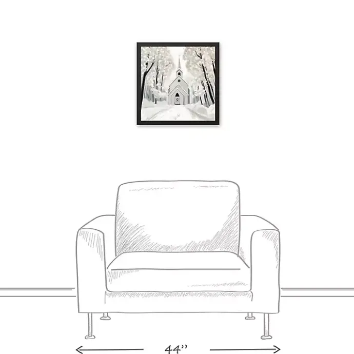 Sale Kirklands Home Snowy Church Framed Canvas Art Print Black