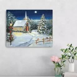 Sale Kirklands Home Snowy Church Scene Small Canvas Art Print Multi
