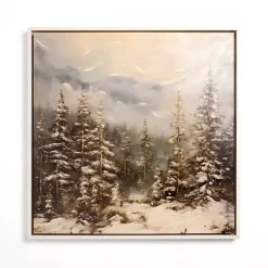 Clearance Kirklands Home Snowy Forest at Dusk Framed Canvas Art Print