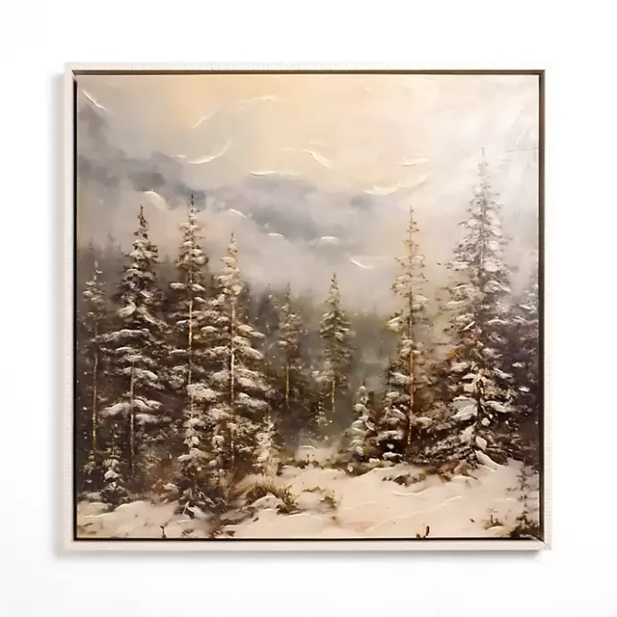 Clearance Kirklands Home Snowy Forest at Dusk Framed Canvas Art Print