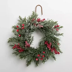 New Kirklands Home Snowy Japanese Pine and Berry Mini Wreath