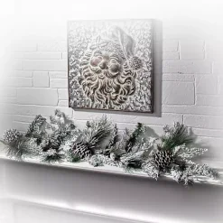 Clearance Kirklands Home Snowy Pine and Cedar Cone Winter Garland