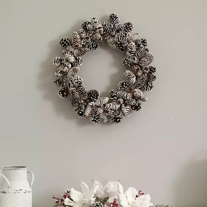 Best Kirklands Home Snowy Pinecone Mix Wreath