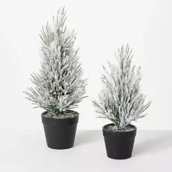 Clearance Kirklands Home Snowy Potted Mini Pine Trees, Set of 2