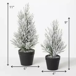 Clearance Kirklands Home Snowy Potted Mini Pine Trees, Set of 2