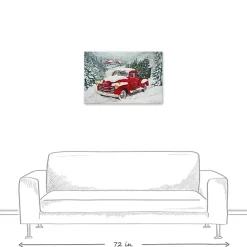 Sale Kirklands Home Snowy Red Truck Christmas Canvas Art Print