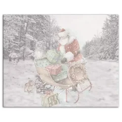 Outlet Kirklands Home Snowy Sleigh Christmas Canvas Art Print