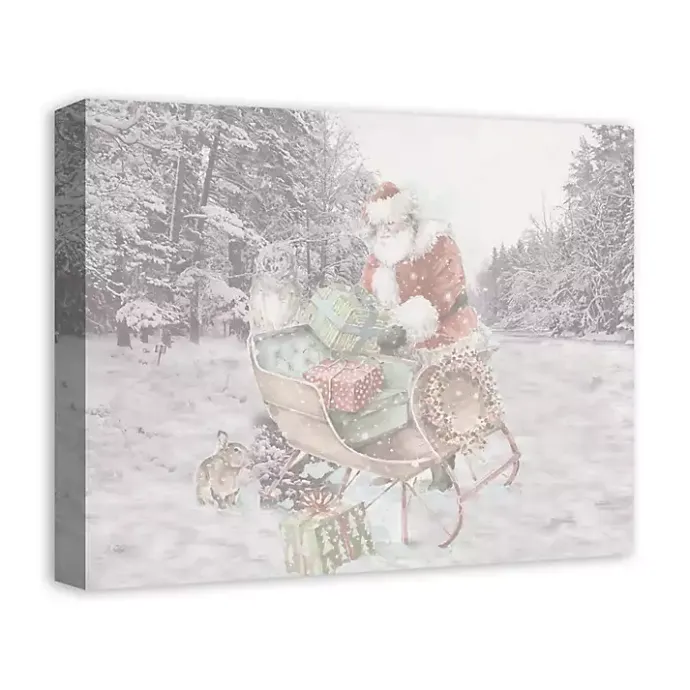 Outlet Kirklands Home Snowy Sleigh Christmas Canvas Art Print